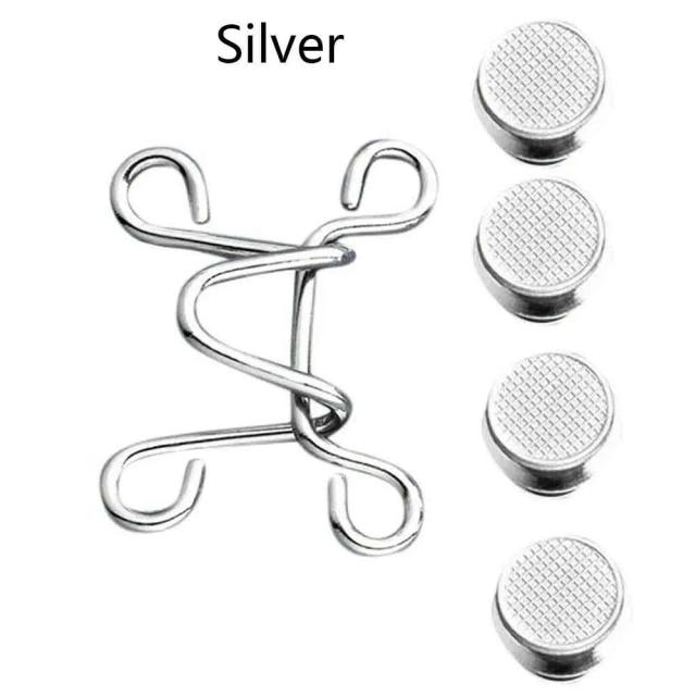 Fivela de Metal Ajustável com Fecho de Cintura e Botão de Pressão para Roupas e Artesanato - Conjunto de ganchos de 27/32mm