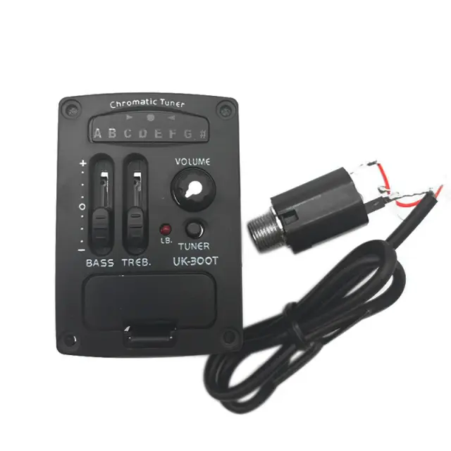 Sistema de Afinador de Ukulele com Display LCD, Pré-Amplificador, Equalizador de Guitarra 3-Band e Função de Tuner - Ideal para Havaí e Drop Shipping