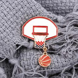 Bola de basquete quadro broche bonito fãs de basquete presente liga crachá deportista camisola pinos acessórios feminino masculino jóias - Image 1