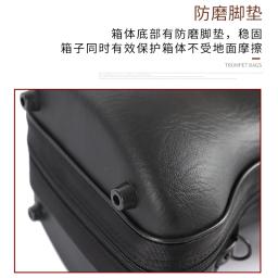 Moda trompete caso saco impermeável à prova de choque único couro mochila portátil vento instrumento caso peças - Image 5