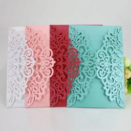 Cartões de presente e felicitações em várias cores, convite de casamento com corte a laser, cartão de visitas rsvp, decoração para lembrancinhas de festa com 10 peças - Image 2