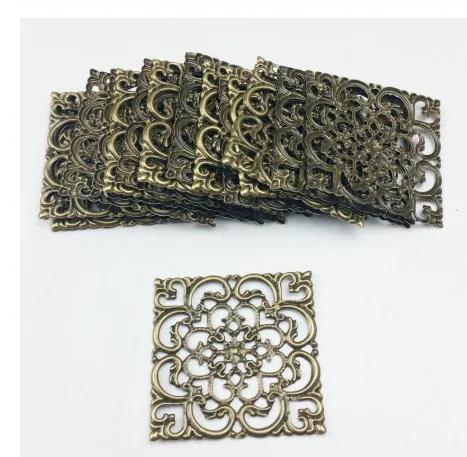 40mm 20 peças atacado ornamentos artesanato ornamentos ornamentos de ornamento ornamentos ocos, acessórios de joias, ornamentos de tom de bronze - Image 1