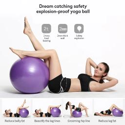 Bolas de Fitness PVC à Prova de Explosão, Bola de Yoga Espessada, Exercício, Home Gym, Equipamento Pilates, Bola de Equilíbrio, 45cm, 55cm, 65cm, 75cm, 85cm - Image 5