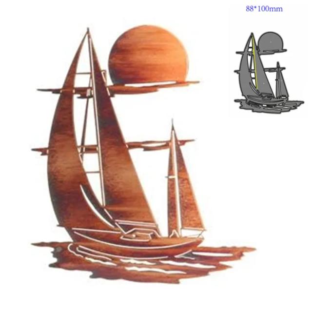 Corte de Metal para Scrapbook: Molde de Veleiro, Lâmina para Artesanato e Estênceis em Papel