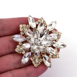 Flor Redonda Cristal AB Costurar Em Strass Apliques Base de Ouro Glitter Acessórios De Costura Cristais para Vestido De Noiva, Y1020 - Image 2