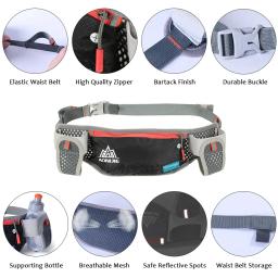 Aonijie homens mulheres correndo saco da cintura hidratação cinto garrafa à prova dwaterproof água jogging fanny packs pacote de cintura com dois garrafa de água 250ml - Image 5