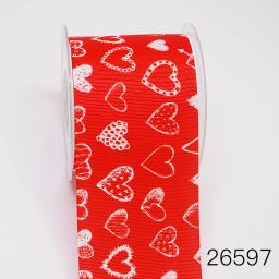 Fita de grosgrain para artesanato, acessórios de costura, bricolage, dia dos namorados, coração amoroso impresso, 5 jardas 26596 - Image 3
