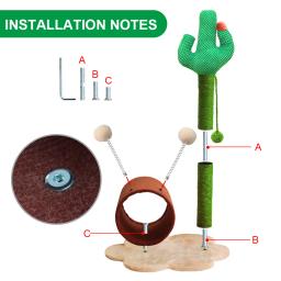 Gato scratcher cactus gato árvore torre gatos escalada quadro arranhando post com bola brinquedo pet móveis ninho suprimentos para animais de estimação - Image 5