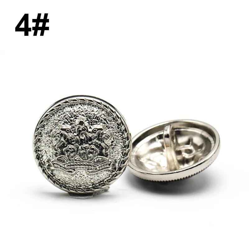Botões de metal dourado dourado, 6 peças, 10-28mm, casaco de vestuário, acessórios de costura, botões para roupas, artesanato, ponto preto, botão de óleo - Image 1
