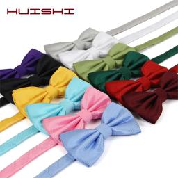 Huishi-gravata borboleta ajustável, para homens e mulheres, acessórios para casamento, festa, gravata borboleta, clássica, adulto, ajustável, moda, gravata - Image 2