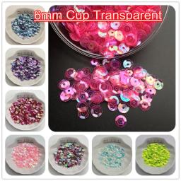 PVC lantejoulas Glitter Paillettes para crianças, copo transparente, artesanato DIY, acessório artesanal, roupas, chapéu, sapatos, 10g, 6mm, atacado - Image 1
