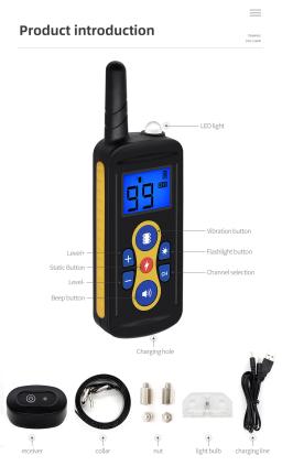 Nova coleira de cachorro 800m T-600 pet ferramenta colar de treinamento diário para cães à prova dwaterproof água recarregável colar receptor de controle remoto colar - Image 2