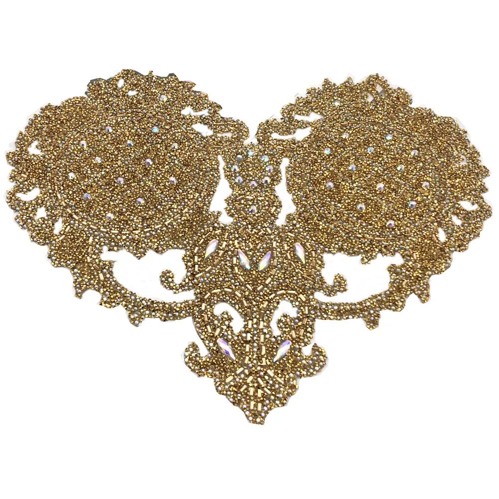 Cristais de strass para enfeite, roupa com desenho de strass dourado em forma de abacaxi - Image 1