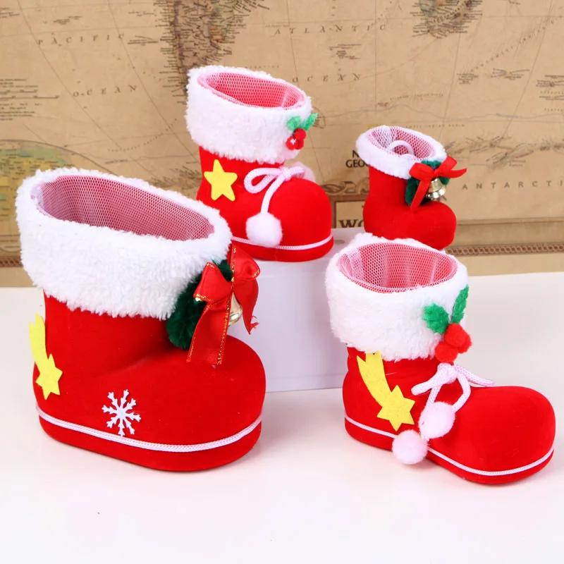 Caixa de presente criativa para doces, sacola com botas, decoração de natal, sacos de presente para feriado, suprimentos para festa de ano novo, mini p/m/g, 1 peça - Image 1