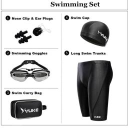 Masculino óculos de natação à prova dwaterproof água competição mergulho eyewear para adultos óculos de piscina orelha-plug caso de natação troncos banho - Image 6
