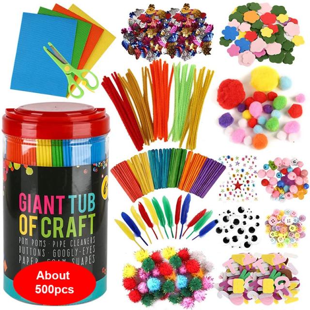 Suprimentos Completo de Artes e Ofícios para Crianças: DIY, Artesanato e Brinquedos Educativos para Escola e Homeschooling