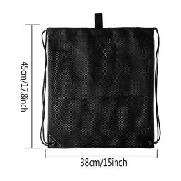 Mochila resistente de malha com cordão, sacola ventilada multifuncional para bola de futebol, academia, equipamentos esportivos, brinquedos de praia - Image 4