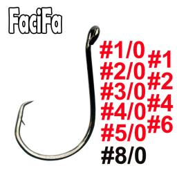 Gancho de pesca de aço carbono alto, Carpa Anzol, Jig Big Barbed Fish Hook, Círculo Esportivo Offset, 20pcs - Image 1