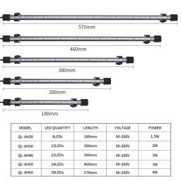 Lâmpada de aquário de sete espaços com controle remoto, 18-57cm, lâmpada colorida de mergulho, 90-260v, para plantas, tanque de peixes, uso anfíbio - Image 5