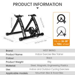 West biking bicicleta trainer indoor equitação bicicleta exercício suporte para 26 "-28" montanha 700c bicicletas de estrada portátil bicicleta de exercício - Image 6