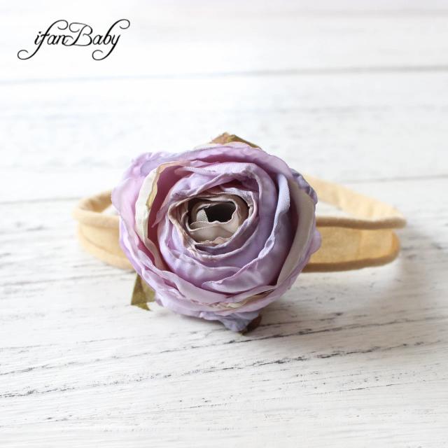 Acessório de Cabelo Florido em Tecido Náilon Elástico para Meninas - Bandana Artesanal com Decoração queimada