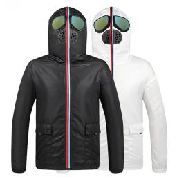 Jaqueta de proteção solar com capuz para homens e mulheres, quebra-vento alienígena fino, óculos, roupa ultra-homem, moda casal, 2023 - Image 3