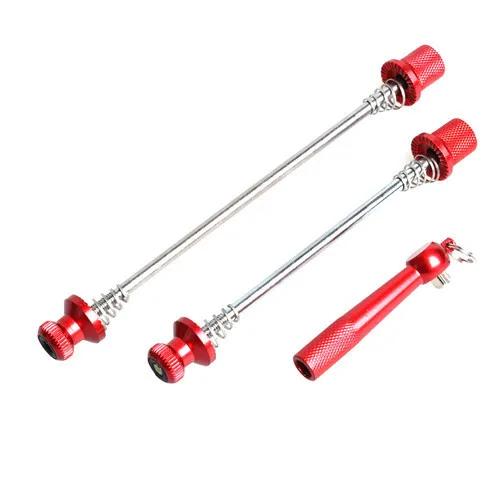 Rockbros bicicleta de liberação rápida roda hub espetos dianteiro traseiro qr espetos liberação rápida mtb bicicleta estrada clipe alavanca eixo - Image 1