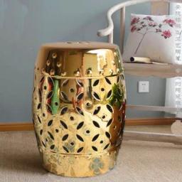 Tamborete de cerâmica criativo dourado de vários tipos para móveis - Image 2