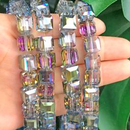 Alta qualidade cubo multicolorido contas de cristal austríaco solta forma quadrada contas de vidro para fazer jóias diy pulseira 2/3/4/6/8mm - Image 3