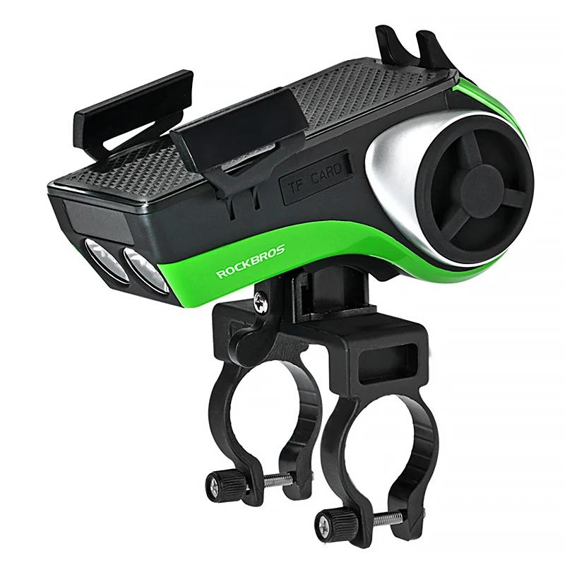 Rockbros porta-celular para bicicleta, suporte para telefone, bluetooth, 5 em 1, áudio e mp3, alto-falante, buzina, bateria de 4400mah, acessórios de bike - Image 1
