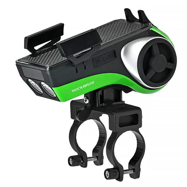 Suporte para Celular Rockbros para Bicicleta: 5 em 1 com Bluetooth, Alto-Falante, Buzina e Bateria de 4400mAh