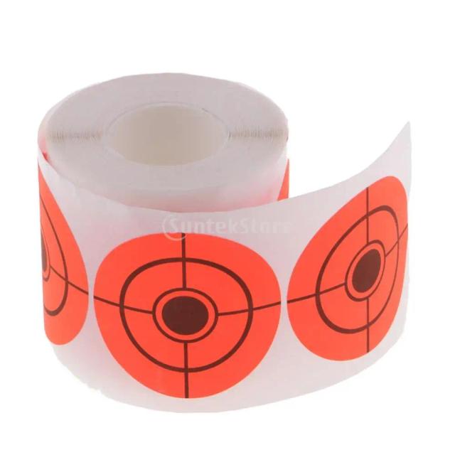 Rolo de 250 peças de papel adesivo redondo para alvos de tiro com arco e acessórios de caça
