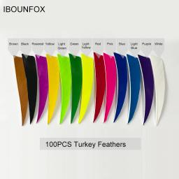 IBOUNFOX-Arco e flecha Seta Fletching, RW Caça Arco, Penas Naturais de Turquia, Escudo Acessórios, 4 ", 100pcs - Image 1