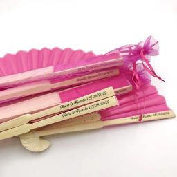 Lembrancinhas personalizadas de seda para festa de casamento, 40 unidades, leques, decoração, lembranças, com bolsa de organza, para convidados - Image 5