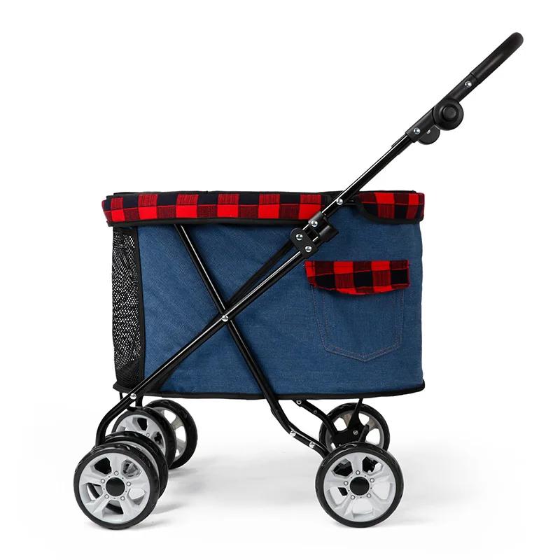 Transportador dobrável para cães e gatos, carrinho de pelúcia, pequeno chiens portátil andando suprimentos, acessórios para gatos - Image 1