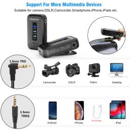 Sistema de microfone sem fio com clipe, 2.4ghz, com lapela e receptor para câmera dslr, smartphone, gravação de youtube, vlogging - Image 4