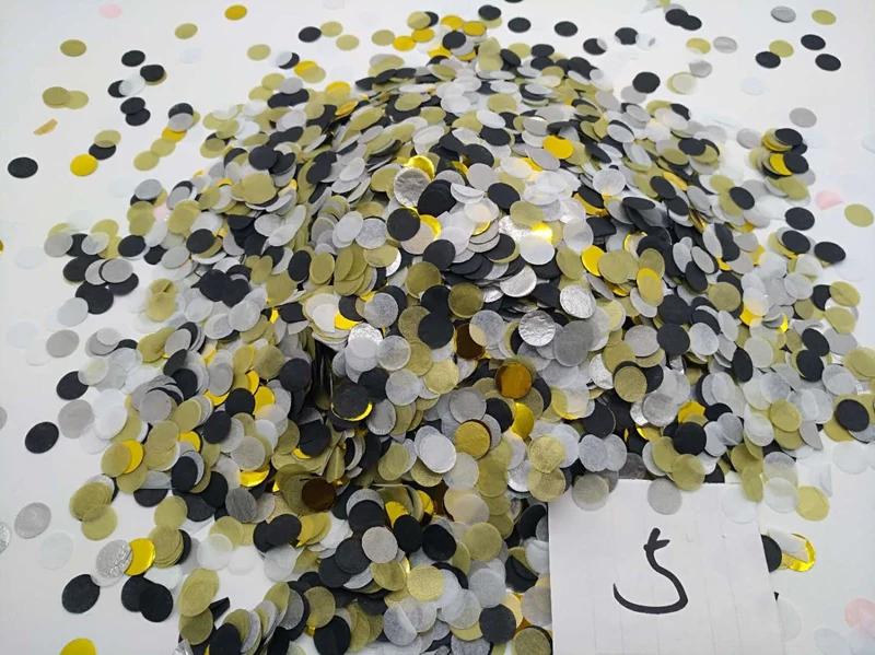 Frete grátis 500grams1.5 confete de papel de tecido biodegradável redondo rosa dourado branco para decoração de festa de casamento para enchimentos de balões - Image 1