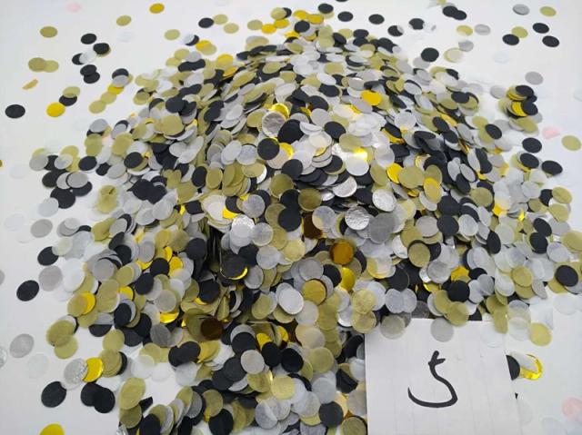 Frete Grátis: Confete de Papel Biodegradável Redondo Rosa, Dourado e Branco para Casamentos e Decoração de Balões - 500g