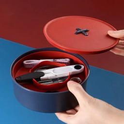 Botão forma kit de costura organizador portátil de alta capacidade artesanal agulha de costura kitting ferramenta de armazenamento caso para casa organizador - Image 1