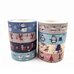 Natal Washi Fitas De Mascaramento, Listras De Rena De Floco De Neve, Kawaii Adesivos, Papelaria Scrapbooking Material Escolar, 1Pc - Image 2