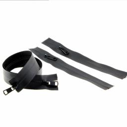 Nylon impermeável Duplo Sliders Zíperes, Zíperes invisíveis para casacos de costura, Esportes Artesanato DIY, Preto 5 # - Image 3