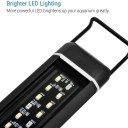 Iluminação para aquário, luz super brilhante de aquário, tanque de peixes, lâmpada led com suporte extensível, led branco azul para plantas aquáticas, reef marinho - Image 2