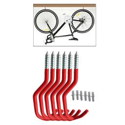 Ganchos de metal para bicicleta, 6 peças, armazenamento de teto, para casa, garagem, vassoura, organizador de vassoura, suporte para pendurar - Image 4