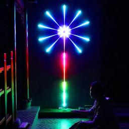 Fogos de artifício led luz de tira rgb controle de som sinfonia firework luz casamento natal música controle completo kit sonho meteoro lâmpada - Image 1
