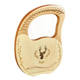 Instrumento de corda de madeira da caixa da ressonância da harpa da lira de 19 cordas com chave de ajuste 3 pces picaretas instrumentos de cordas - Image 2