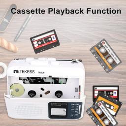 Gravador de voz portátil com microfone externo embutido, rádio de reprodução de cassetes, FM e AM, suporte a gravação - Image 6