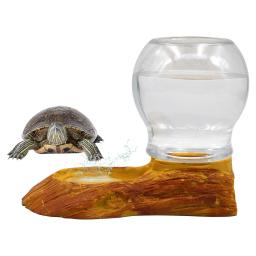 Réptil anfíbio automático alimentador de água bacia simulação árvore casca tartaruga lagarto beber bacia fontes paisagismo - Image 2