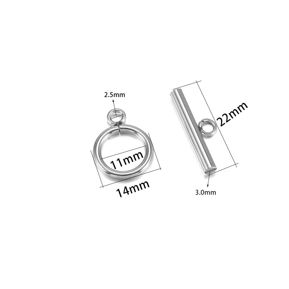 Fecho De Alternância De Aço Inoxidável Para Fazer Jóias, Fechos OT, Conector De Fivela, Prendedor De Pulseira, Cor De Ouro, Acessórios DIY, 3-6 Conjuntos - Image 1