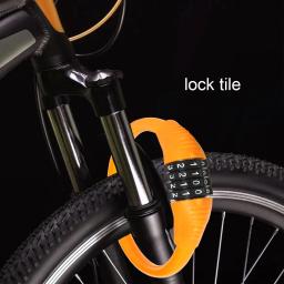 cadeado bicicleta Bloqueio de bicicleta mountain bike de 4 dígitos Bloqueio de senha antifurto portátil de segurança de aço para motocicleta Bloqueio de senha universal - Image 2