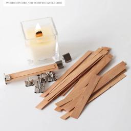De madeira Velas Pavio com Tab Sustainer, DIY Vela Fazendo Suprimentos, Cera De Parffin De Soja, DIY Material De Vela, 20Pcs - Image 1